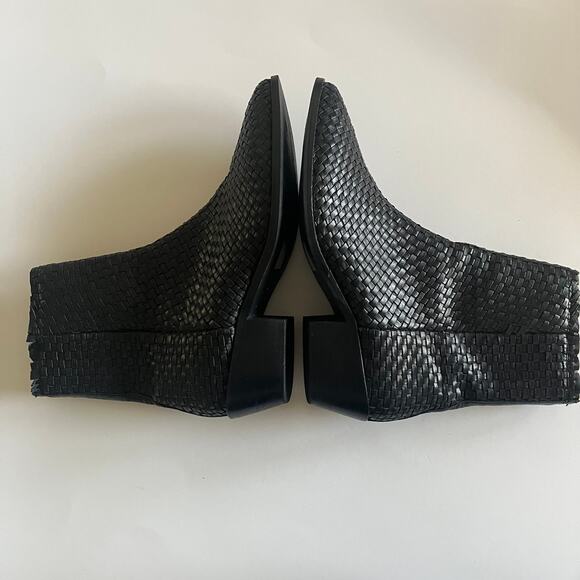 ASOS 'Austin' Women's UK 7/ US 9 Basketweave Ankle Boot Black Leather - Picture 6 of 10